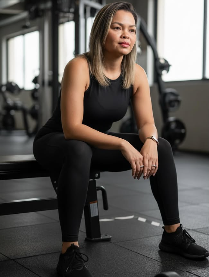 Layslani, personal trainer, em uma academia